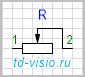 Резистор с подвижным контактом (реостат), форма 1.