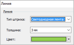 Применение формата светодиодной ленты к линии