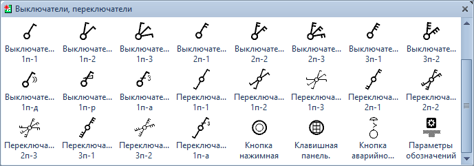 Трафарет Visio «Выключатели, переключатели»