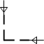 Условное обозначение - кабельная линия электропередачи (линия вертикально-горизонтальная).