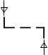 Условное обозначение - кабельная линия электропередачи (линия вертикально-вертикальная).