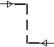 Условное обозначение - кабельная линия электропередачи (линия горизонтально-горизонтальная).