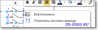 Контекстное меню фигуры Visio