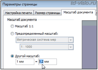 Масштаб документа Visio