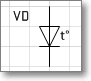 Условное обозначение. Трафарет Visio - диод теплоэлектрический.