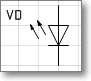 Условное обозначение. Трафарет Visio - диод светоизлучающий.