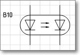 Условное графическое обозначение. Трафарет Visio - оптрон диодный.