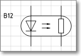 Условное графическое обозначение. Трафарет Visio - оптрон резисторный.
