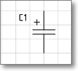 Условное обозначение. Трафарет Visio - конденсатор постоянной емкости поляризованный.