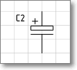 Условное обозначение. Трафарет Visio - конденсатор электролитический поляризованный.