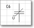 Условное обозначение. Трафарет Visio - конденсатор зависимый от напряжения (вариконд).