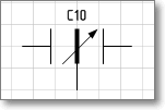 Условное обозначение. Трафарет Visio - конденсатор переменной емкости двухстаторный.