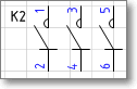 Фигура Visio - контактор трехполюсный полупроводниковый.