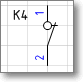 Условное обозначение контакта Фигура Visio - контакт без самовозврата, размыкающий.