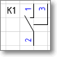 Условное обозначение контакта Фигура Visio - контакт с двойным замыканием.