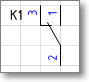 Условное обозначение контакта Фигура Visio - контакт переключающий.