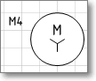 Условное обозначение электрической машины. Фигура Visio - двигатель трехфазный, соединение обмоток в треугольник.