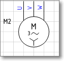 Условное обозначение электрической машины. Фигура Visio - двигатель асинхронный трехфазный с обмотками, соединенными в звезду.