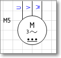 Фигура Visio - двигатель асинхронный трехфазный со статором, соединенным звездой, с автоматическими пускателями в роторе.