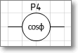 Условное графическое обозначение. Трафарет Visio - фазометр, измеряющий коэффициент мощьности.