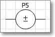 Условное графическое обозначение. Трафарет Visio - индикатор полярности.