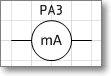 Условное графическое обозначение. Трафарет Visio - миллиамперметр.
