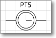 Условное графическое обозначение. Трафарет Visio - часы первичные (часы, минуты).