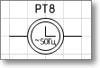 Условное графическое обозначение. Трафарет Visio - часы первичные синхронные, на 50 Гц.