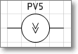 Условное графическое обозначение. Трафарет Visio - вольтметр двойной.