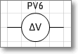Условное графическое обозначение. Трафарет Visio - вольтметр дифференциальный.