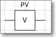 Условное графическое обозначение. Трафарет Visio - прибор электроизмерительный регистрирующий, вольметр.