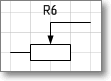 Условное графическое обозначение. Трафарет Visio - резистор переменный, 2 вывода.