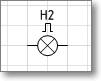 Условное графическое обозначение. Трафарет Visio - лампа с импульсной световой сигнализацией.