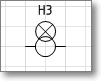 Условное графическое обозначение. Трафарет Visio - сигнальная лампа, питание от встроенного трансформатора.