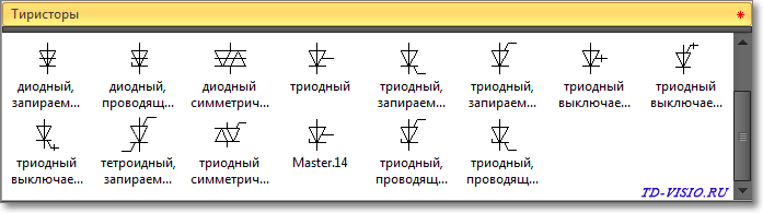 Трафарет Visio Тиристоры.