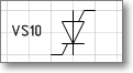 Условное графическое обозначение. Трафарет Visio - тиристор тетродный, запираемый в обратном направлении.
