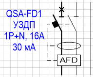 УЗДП со встроенным АВДТ 1P+N или 3P+N